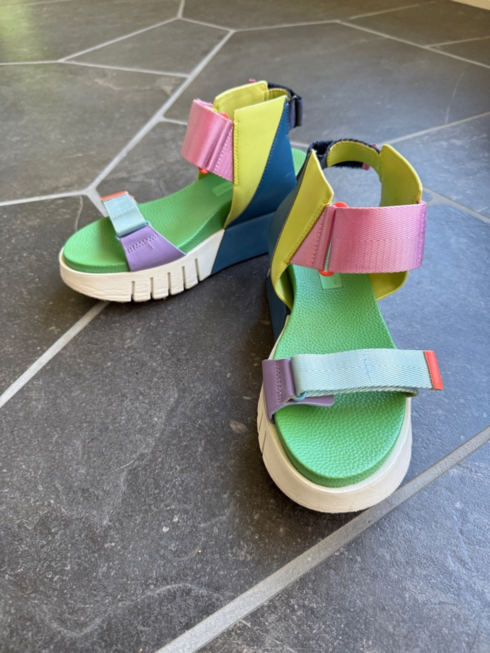 UN United Nude, Multicolor Sport Sandals - Bright Pastel Platform